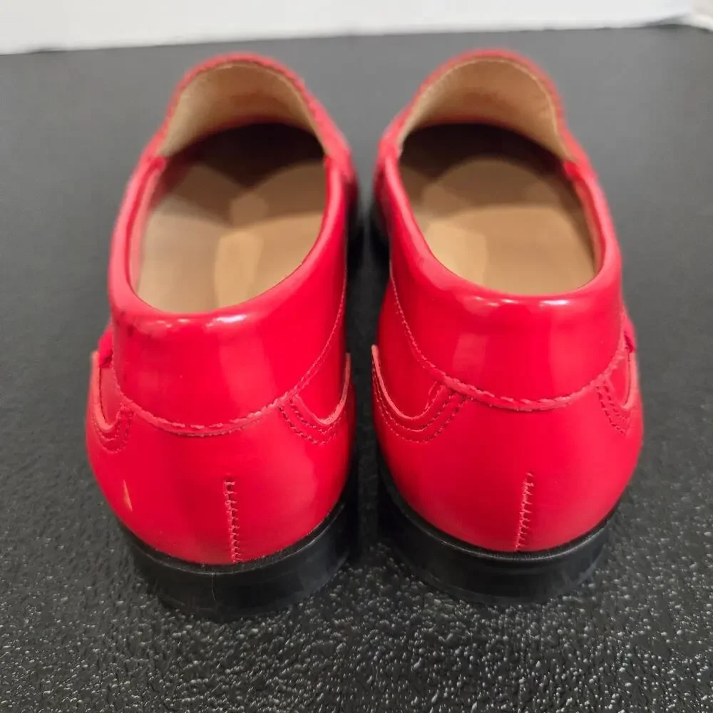 Red Women’s Penny Loafers - Classic Slip-On Flats